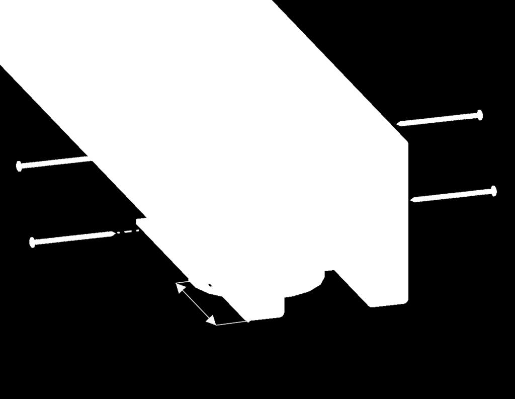 placement as shown above), through wood, and into poly block on beam mount.