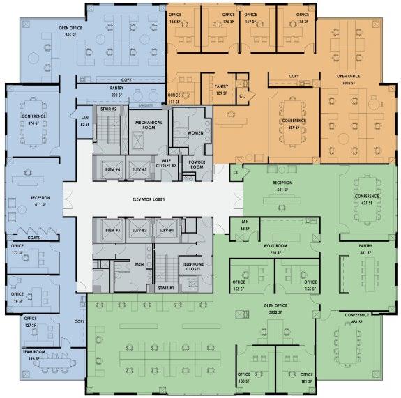 FLOOR PLANS SUITE C 4,400 SF SUITE B 4,200 SF Sample Multi-Tenant Floor Plan