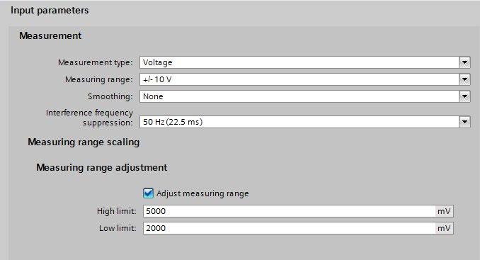 adjustment: Image 4-2 Example of a measuring range adjustment Configuration The following figure shows an