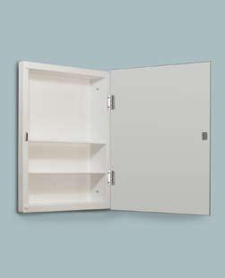 Proline Medicine Cabinets and Mirrors Economical 14x18 Molded Body Cabinets High Impact Polystyrene plastic body for a no rust interior. Classic value with integral shelves.
