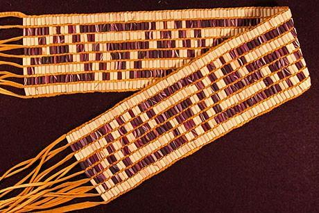 Seneca UMP Belt Not given Beaded Length: 24.6 inches. Width: 3.7 inches. Total length with fringe: 41.6 inches. 140 columns by 8 rows. Total: 1,120 beads. Description: Not given.