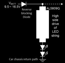 Application Information Description The is a constant current linear LED driver that can be connected on the high side or low side of the LEDs as a Constant Current Regulator (CCR).