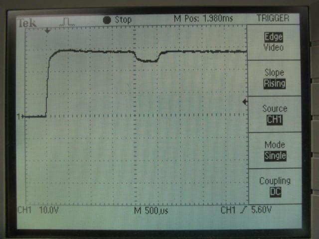 This is a 3 step test: Step 1 for 28VDC for 2ms Step 2 for 24VDC for 0.5ms Step 3 for 28VDC for 2ms Figure 13.