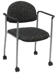 Casters Barstool Extra wide version - holds 400 lbs, see page 43 Sandtex Black & Silver Frame