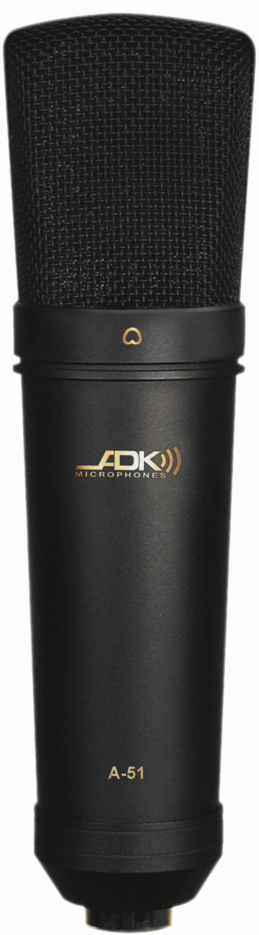 ADK A-51 Mk 5.1 SPECIFICATIONS Sensitivity: 15mv/Pa S/N Ratio: 77dB (Ref: 1 Pa / A-Weighted) Equivalent Self-Noise: 17dB (A-Weighted / IEC 268-4) Max SPL @ 0.