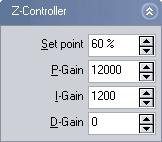+ + + - + THE Z-CONTROLLER PANEL Use upper sideband (Advanced) When active, the vibration frequency is set to a frequency higher than the resonance frequency.