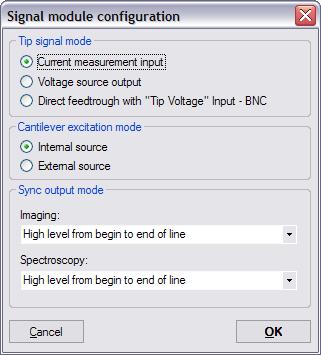 THE SIGNAL MODULE CONFIGURATION DIALOG Video Signal Allows configuration of the internal video capture device of the easyscan 2 controller. The default configuration should normally not be changed.