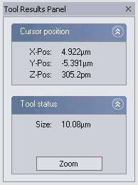 THE IMAGING BAR After clicking finished. the measurement stops when the current measurement has / Starts a single measurement or changes the scanning direction of the measurement in progress.