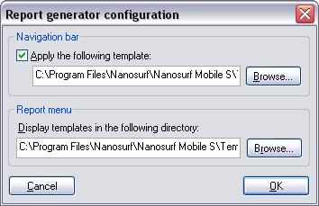 CHAPTER 20: STORING AND PROCESSING DATA 20.2.2: The Report Generator Configuration dialog The Report generator configuration dialog is used to configure the behavior of the Navigator Icon and the Report menu.