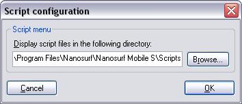 CHAPTER 21: AUTOMATING MEASUREMENT TASKS Run Button Starts the currently loaded script. If there is an error in the script, a dialog box will appear. 21.3: The Script Configuration Dialog The Script Configuration Dialog allows you to set the search path for the scripts that are displayed in the Script menu.