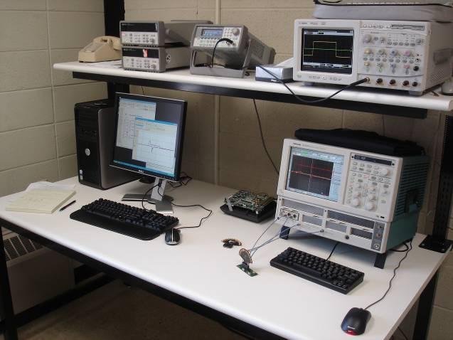 The results of the oscilloscope measurements were first exported to a CSV file that contained time and voltage information about the waveform displayed on