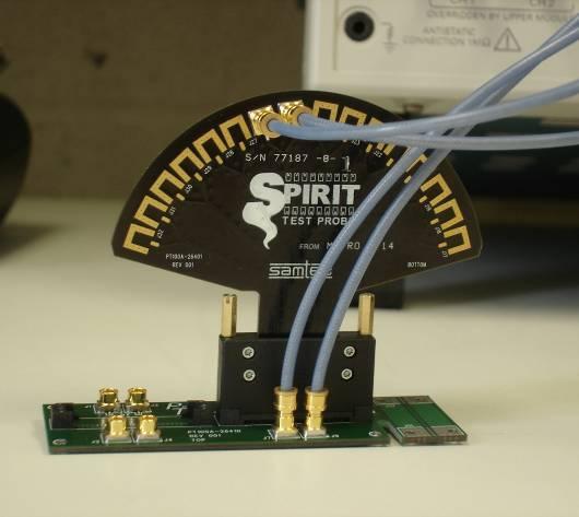 Two PCI Express midbus footprints were put on the DUT fixture. The first footprint allowed a differential pair to pass directly through the footprint.