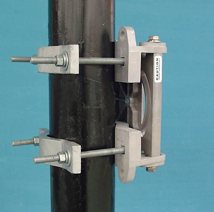 Tighten bolts securely Mounting on Pole 1. Fasten the assembled Mount to a maximum 4.