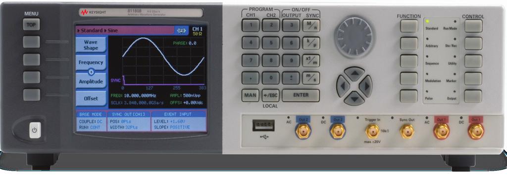 03 Keysight 81180B Arbitrary Waveform Generator - Data Sheet The 81180B Arbitrary Waveform Generator Offers Convenient