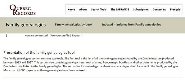 How to use Family genealogies The Family genealogies section is made up of two tools.