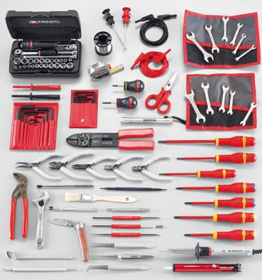 1 Electronics 103-piece metric and inch tool set CM.EL34 Supplied loose. D : 2,5 kg. Tool sets 22.JE6T 6 Roll set of miniature open-end wrenches 3.2 to 13 mm 22.