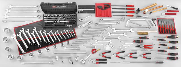 1 Plant and equipment maintenance set 145-piece inch tool set for Caterpillar plant CU.V12 Supplied loose, as below. D : 44,3 kg. Tool sets 440.JU17T 17 Roll set of combination wrenches 1/4" to 11/4".