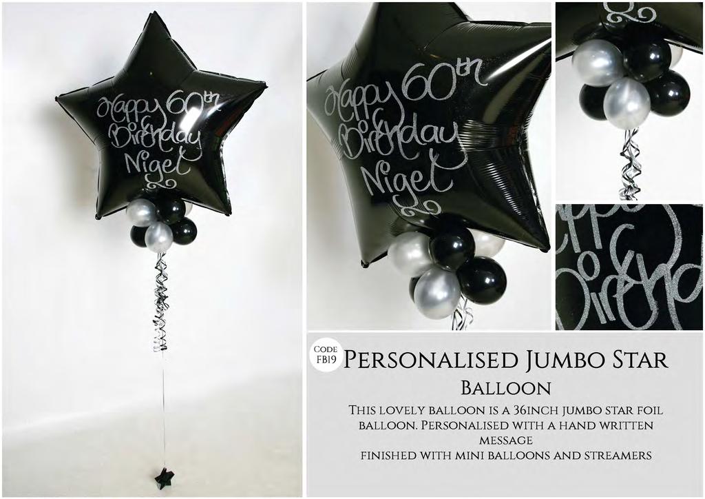 _, --~ I CODE FBl 9 PERSONALISED JUMBO STAR BALLOON THIS LOVELY BALLOON IS A 36INCH JUMBO STAR