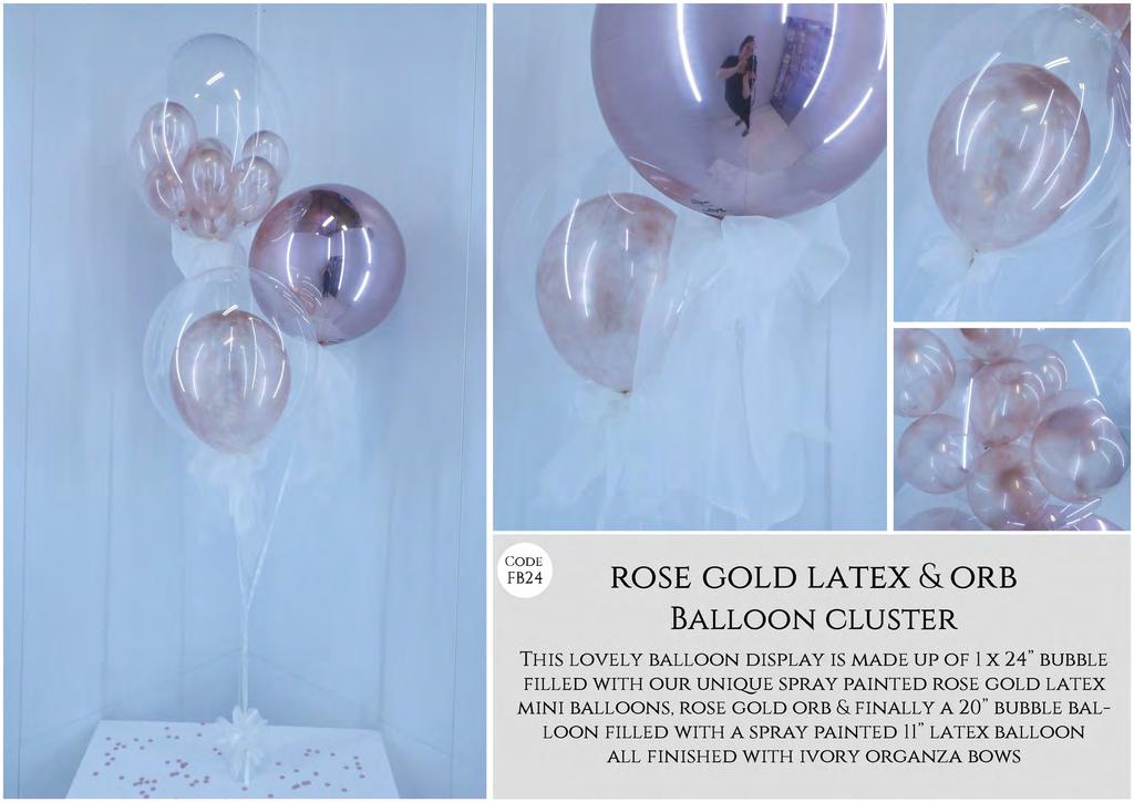 ~~~! ROSE GOLD LATEX &ORB BALLOON CLUSTER -. -.. :-.. -,.I -.,... --.
