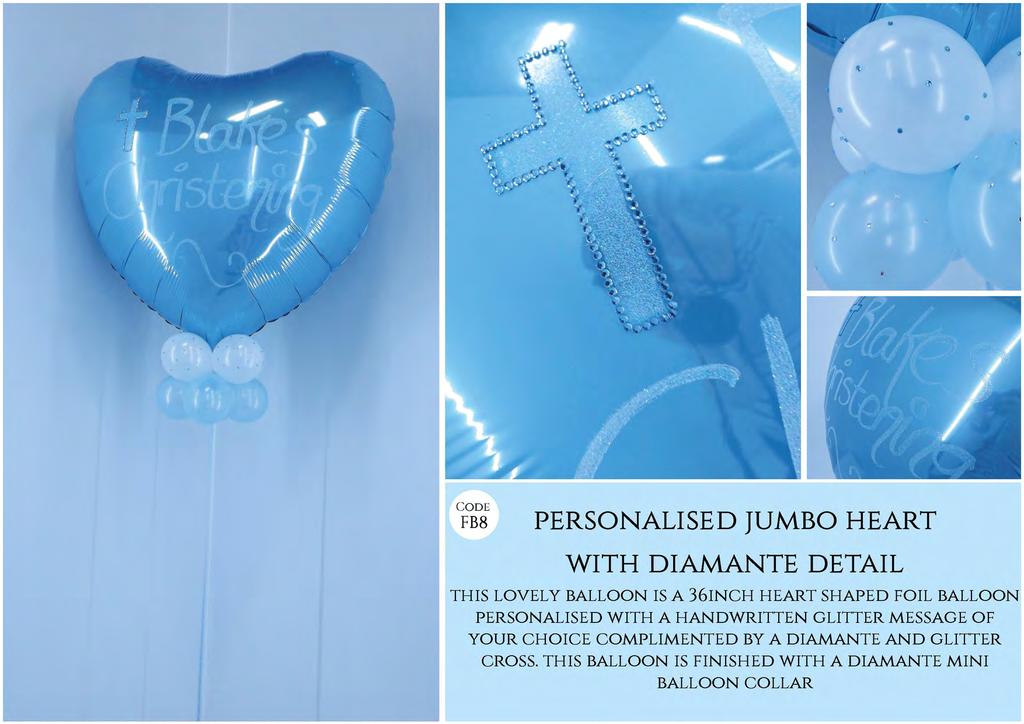 CODE FBB PERSONALISED JUMBO HEART WITH DIAMANTE DETAIL THIS LOVELY BALLOON IS A 36INCH HEART SHAPED FOIL BALLOON PERSONALISED WITH A