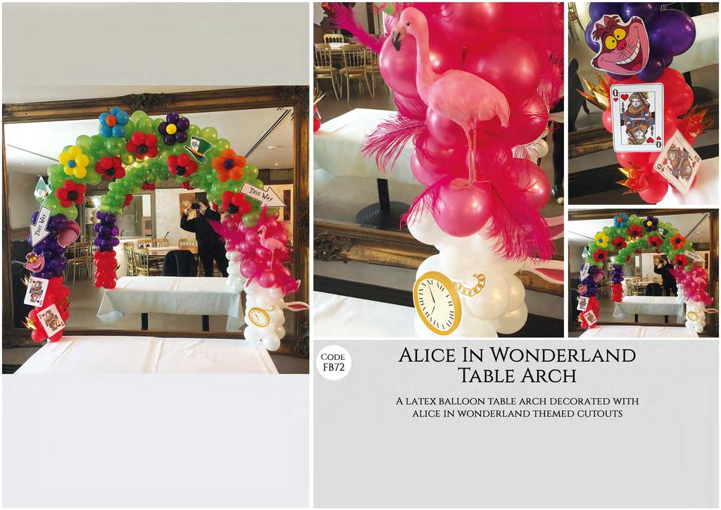 C ODE FB72 ALICE IN WONDERLAND TABLE ARCH A LATEX BALLOON