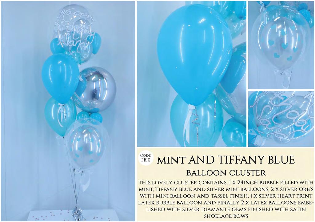 ~~ft MINT AND TIFFANY BLUE -. 4 BALLOON CLUSTER... :.