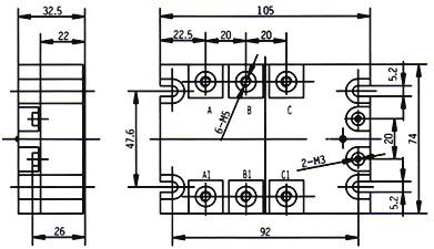 - GT 0 to 40 Amps AC SSR The series GT three phase Solid State Relays is used three phase loads. Triac Output.