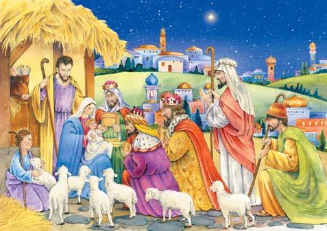 Traditional Advent Calendars Large Nativity Designs Opening one window each day
