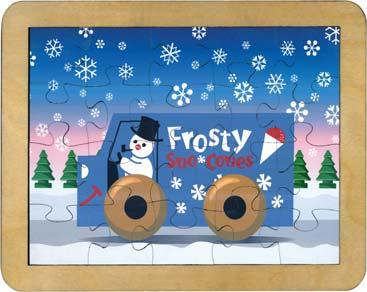 Made in Vermont from 1/4 birch plywood. For ages 3+. Frosty Wood Puzzle ML42121 $20.
