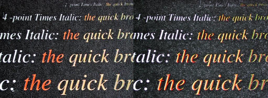 2 Black Text The DocuColor 2240 produces excellent Black Text in H IGH QUALITY 4 mode, with smooth edges and no evidence of splatter or stepping.