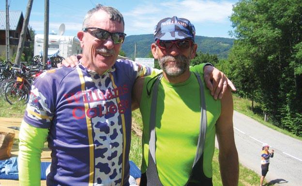 Cyclists Don Berens 70 (left) and David Plotsky 74 ran into each other in July at the