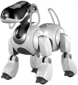 . A microcontroller operates the motors in a robotic dog. To make the dog move in a life-like way the motors must be able to turn at a slower speed.