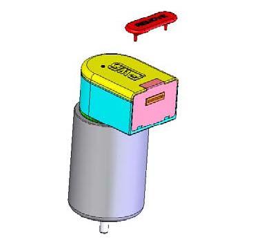 Assembly instruction Step 1 The flange is placed onto the motor and fixed by the