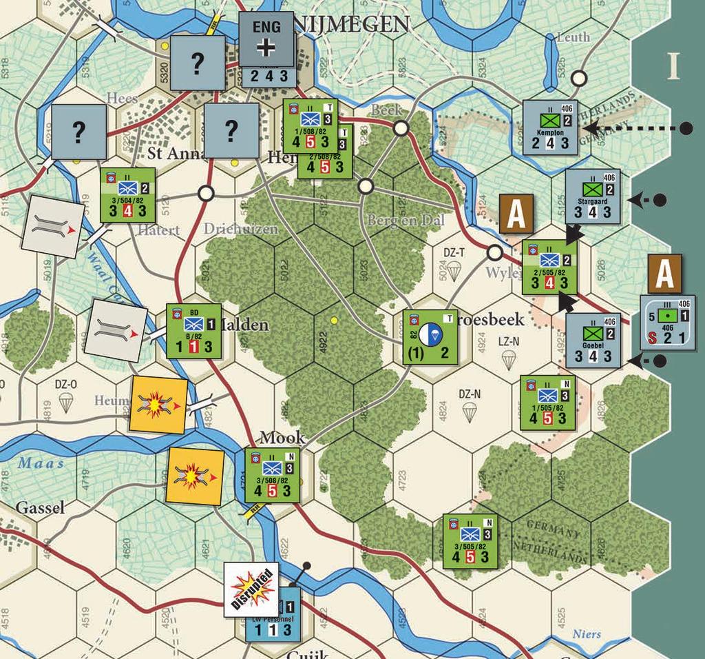 32 Holland 44: Operation Market-Garden Rev. May 2018 The 406th Division The German player first rolls for his 406th Division to see if any of the six units arrive.