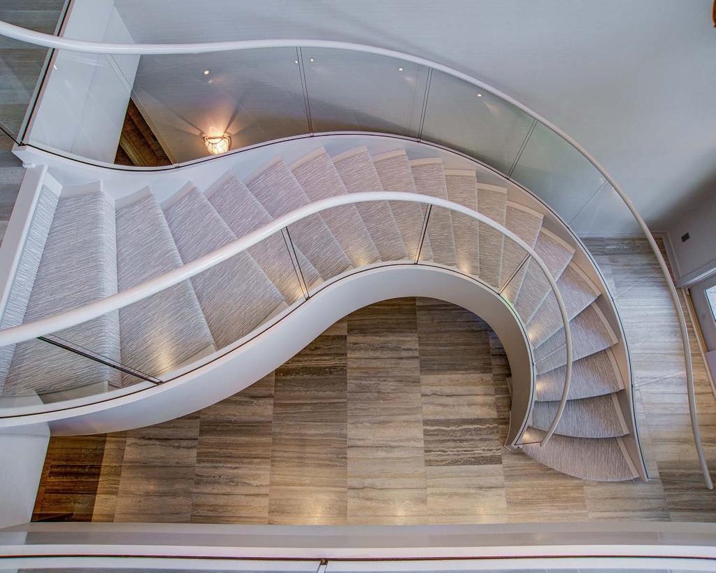 Aesthetic value: The distinct shape of this meandering stairway heightens egress drama.
