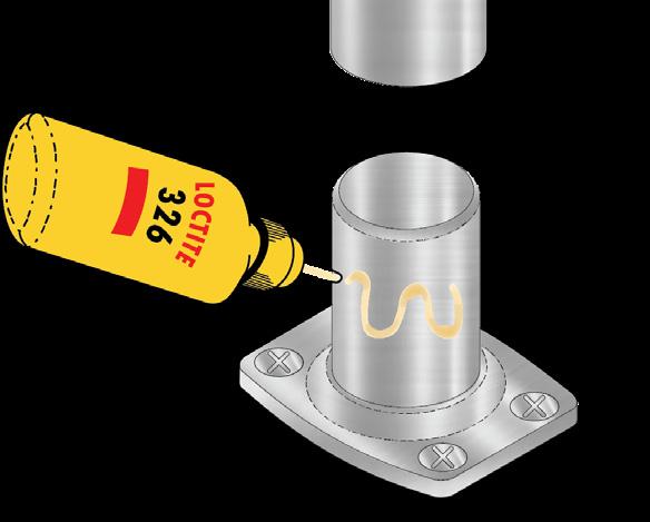 Begin by removing the Rail Adjustable Joint on the post. Apply a thin bead of Loctite 326 adhesive to connector (See Figure T) and work it around, spreading it evenly on the fitting.