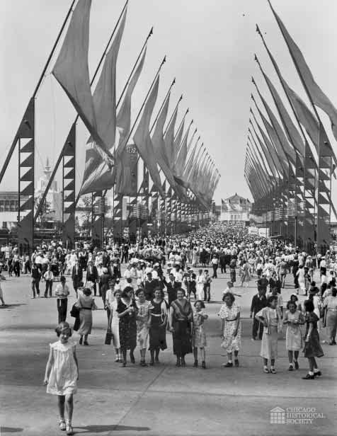 Avenue of Flags at Chicago s A Century of Progress World s Fair, 1933 34. This image is for classroom reference and research use only.