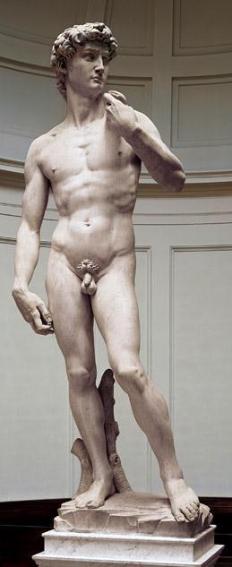 Artist: Michelangelo Title: David Medium: Marble Size: height 17' (5.