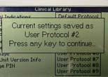 The User Protocol Confirmation window displays to indicate that the protocol is now saved as the