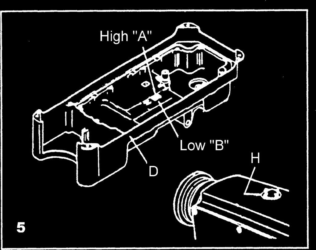6. Fit the machine head to the table rubber hinges (F) before placing the machine head on the corner seats. See figure 4. 7. Tilt the machine back to expose the Oil Pan (D). See figure 5. 8.