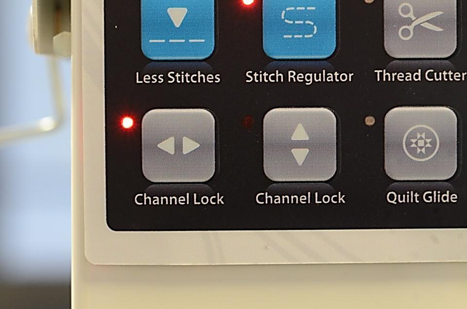 More Stitches. * Increase the stitches per inch from the current setting. As you tap the More Stitches button, the stitch length indicator bar on the LCD Screen will climb to reflect the change.