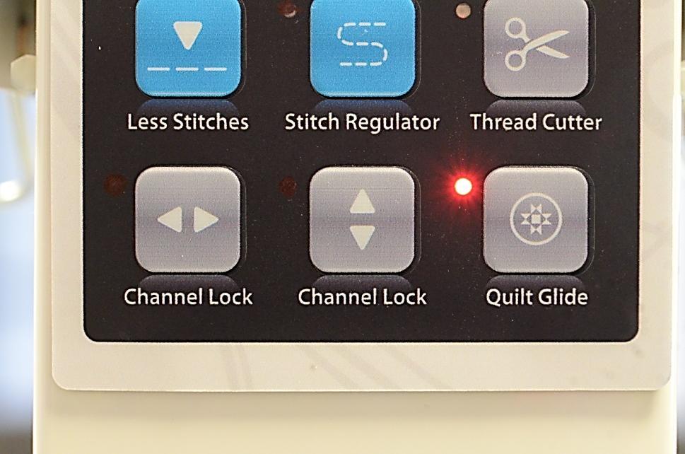 Optional Quilt Glide. This is a micro quilting assistant. This feature combines continuous needle motion with stitch regulation to make micro quilting more fluid.