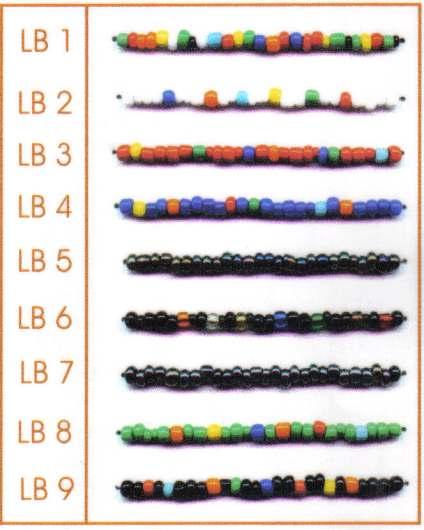 Necklaces Love Beads Length: 100 cm With printed cardboard display stand hanger Multi-coloured