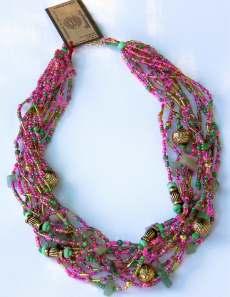 pink toned beads CODE AVS Amethyst necklace