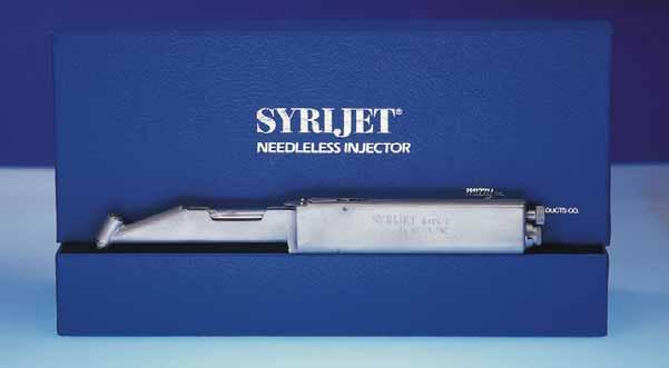 80 SYRIJET NEEDLESS INJECTOR A precision-engineered instrument that saves time and effort and more importantly, eliminates patient apprehension Syrijet assures reliable anesthesia for successful