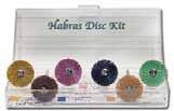 #670 - Habras Disc Kit ( of each disc mounted on mandrel) Pk/ w/mandrel Pk/ Pk/8 Yellow - 80 grit #67008 #670097 #6700 Red - 0 grit #67008 #670098 #6700 Blue - 00 grit #670085 #670099 #6700 Pink -