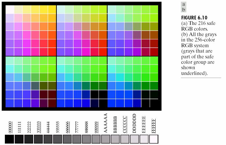 Web Colors: 216 Safe RGB Colors These colors are those that can be rendered consistently by different computer systems.