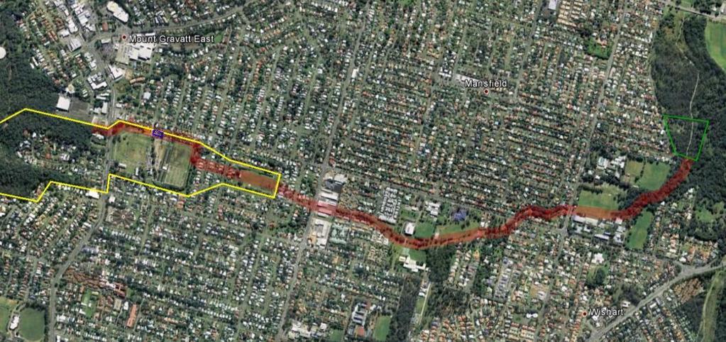 Linking Mt Gravatt Conservation Reserve with Bulimba Creek Matrix of roads, houses and fences creates barriers to movement of wildlife Reduced diversity of