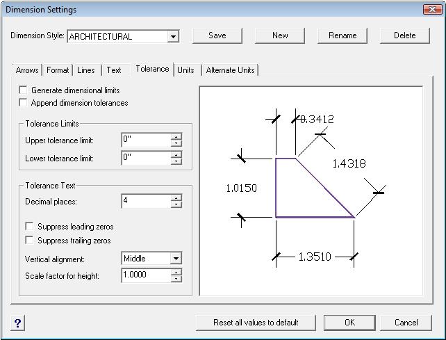 12 Modify Dimension Settings Text The Tolerance tab is an option mostly used by a Mechanical Designer or Engineer when they need to discuss the range of allowable error in the part when