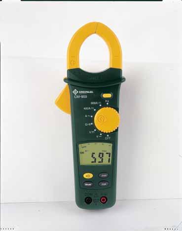www.greenlee.com 600A AC/DC True RMS Clamp Meter True RMS for the most accurate measurement when harmonics are present AC/DC amperage, AC/DC voltage, frequency and resistance measuring capability.